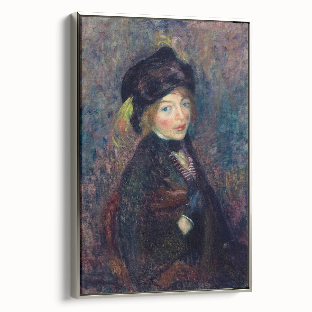 Head of Girl with Feathered Turban Art Print - William Glackens Portrait