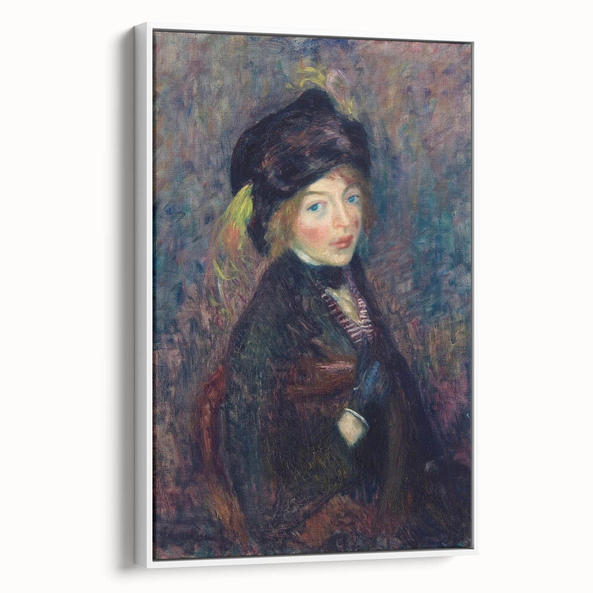 Head of Girl with Feathered Turban Art Print - William Glackens Portrait