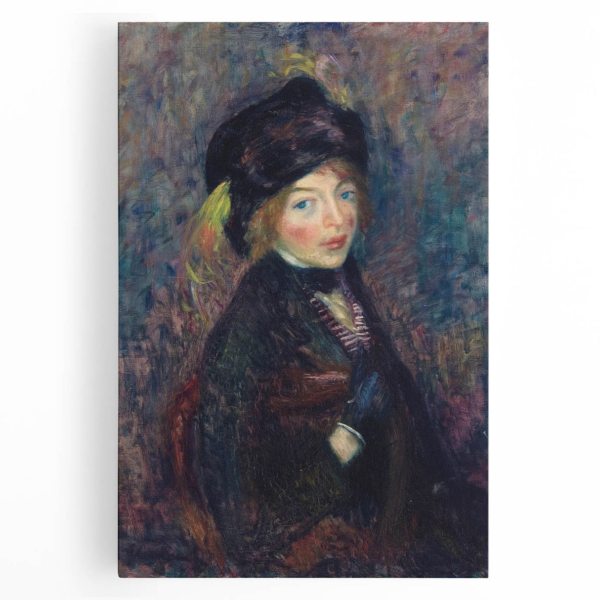 Head of Girl with Feathered Turban Art Print - William Glackens Portrait