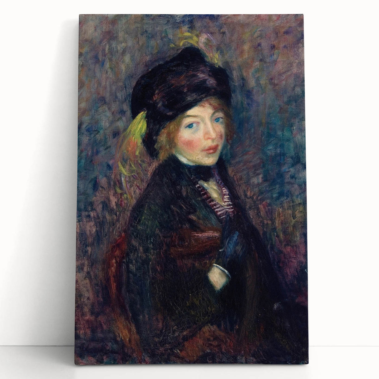 Head of Girl with Feathered Turban Art Print - William Glackens Portrait