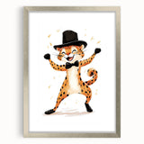 Boys Wall Art Prints - Playful Cheetah Kids Room Art Decor
