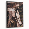 Black and white landscape art painting on framed canvas, featuring a vintage poster style, ideal for bedroom decor.