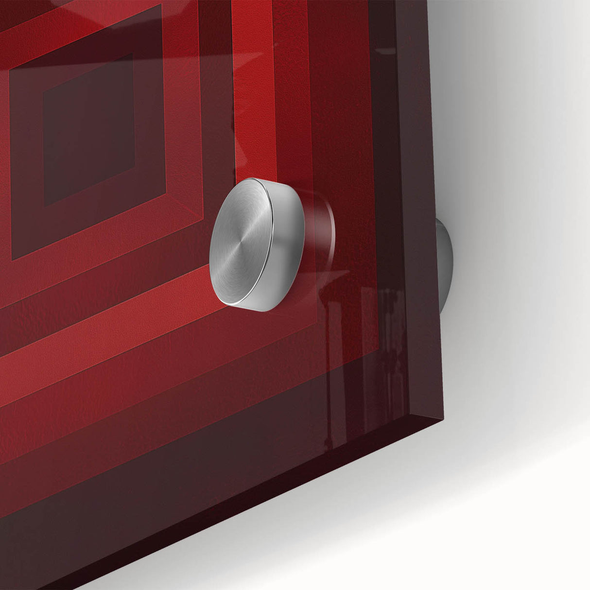 Bold Geometric Living Room Wall Art – Red & Burgundy Canvas