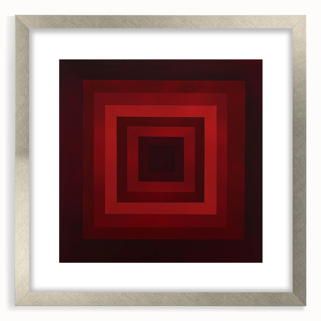 Bold Geometric Living Room Wall Art – Red & Burgundy Canvas