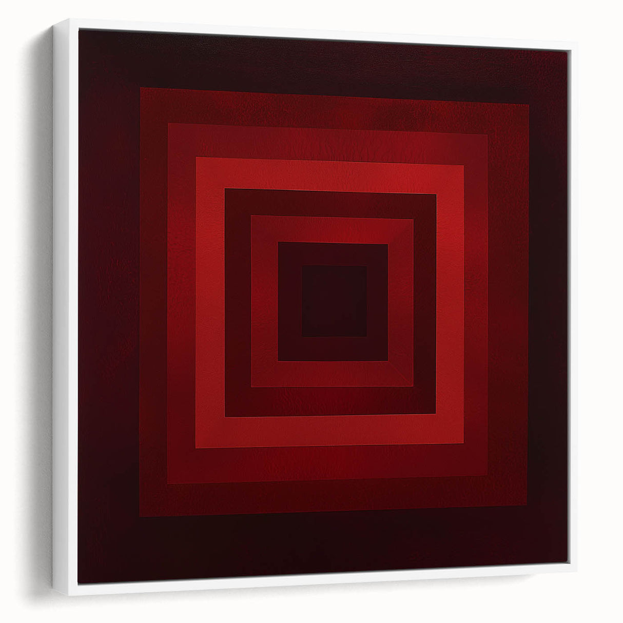 Bold Geometric Living Room Wall Art – Red & Burgundy Canvas