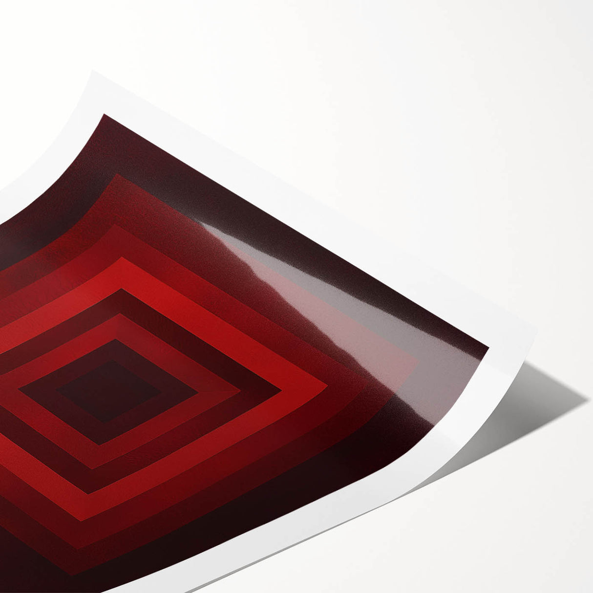 Bold Geometric Living Room Wall Art – Red & Burgundy Canvas