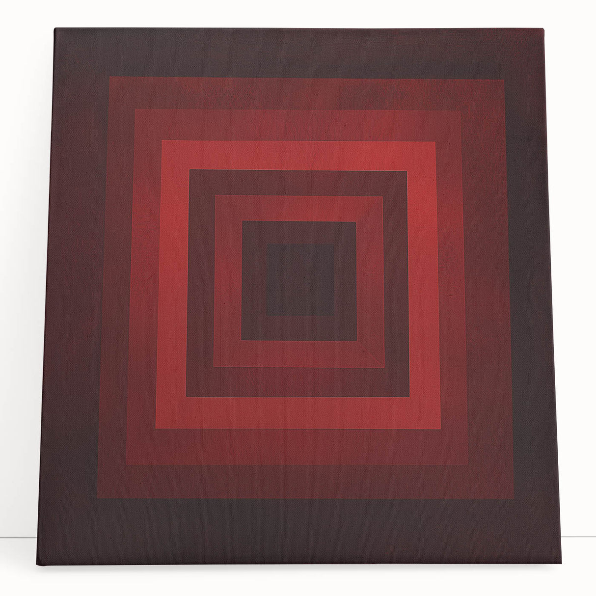 Bold Geometric Living Room Wall Art – Red & Burgundy Canvas