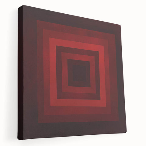 Bold Geometric Living Room Wall Art – Red & Burgundy Canvas