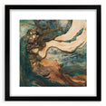 Abstract figurative frame with a black mat, showcasing a modern art design, perfect for contemporary home decor and enhancing artistic spaces.