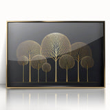 Framed abstract floral wall art featuring vibrant colors and delicate gold accents, perfect for modern home decor, enhancing any living space with elegance.