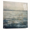 Abstract landscape wall art print displayed in a side view with acrylic glass and decorative pins, showcasing vibrant colors and intricate details, perfect for modern home decor.