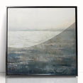 Framed abstract landscape wall art featuring vibrant colors and fluid shapes, presented in a sleek black frame, ideal for modern home decor.