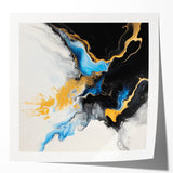 Fluid Art Paintings for Walls – Golden Tide Abstract Flow