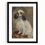 Black-framed animal print artwork displayed with a white mat, showcasing intricate details of wildlife. Ideal for modern home decor and nature enthusiasts.