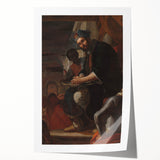 Historical Art - Baroque Courtroom Scene with Noble Figure and Attendants