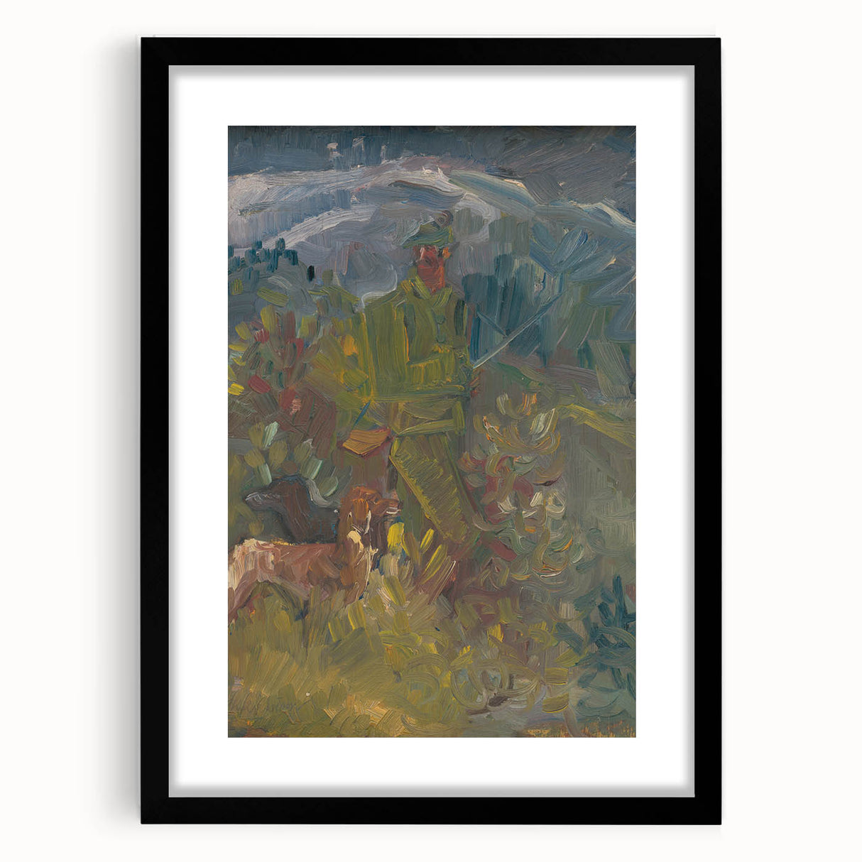 Expressionism Wall Art - Hunter with Two Dogs by Arnold Peter Weisz