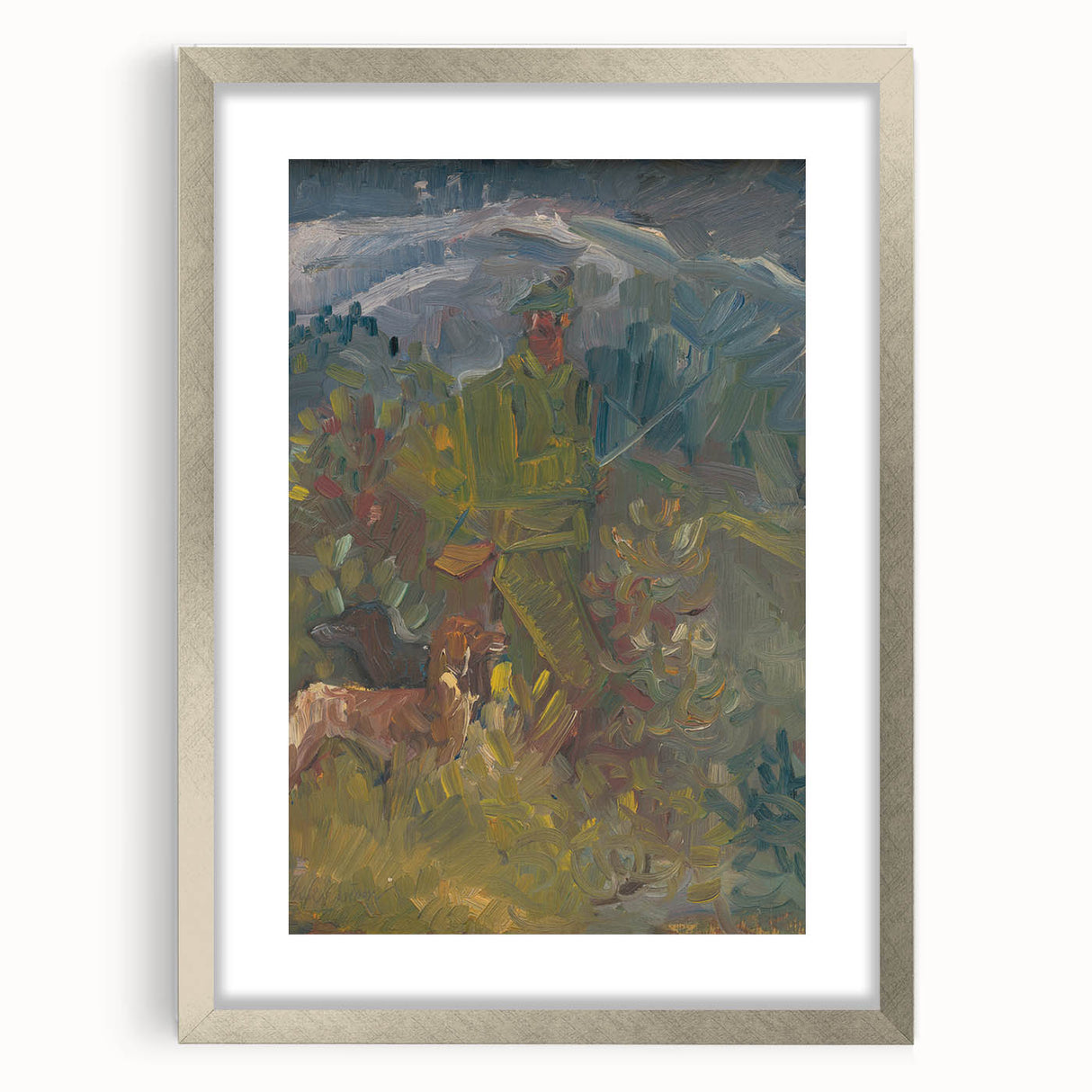 Expressionism Wall Art - Hunter with Two Dogs by Arnold Peter Weisz