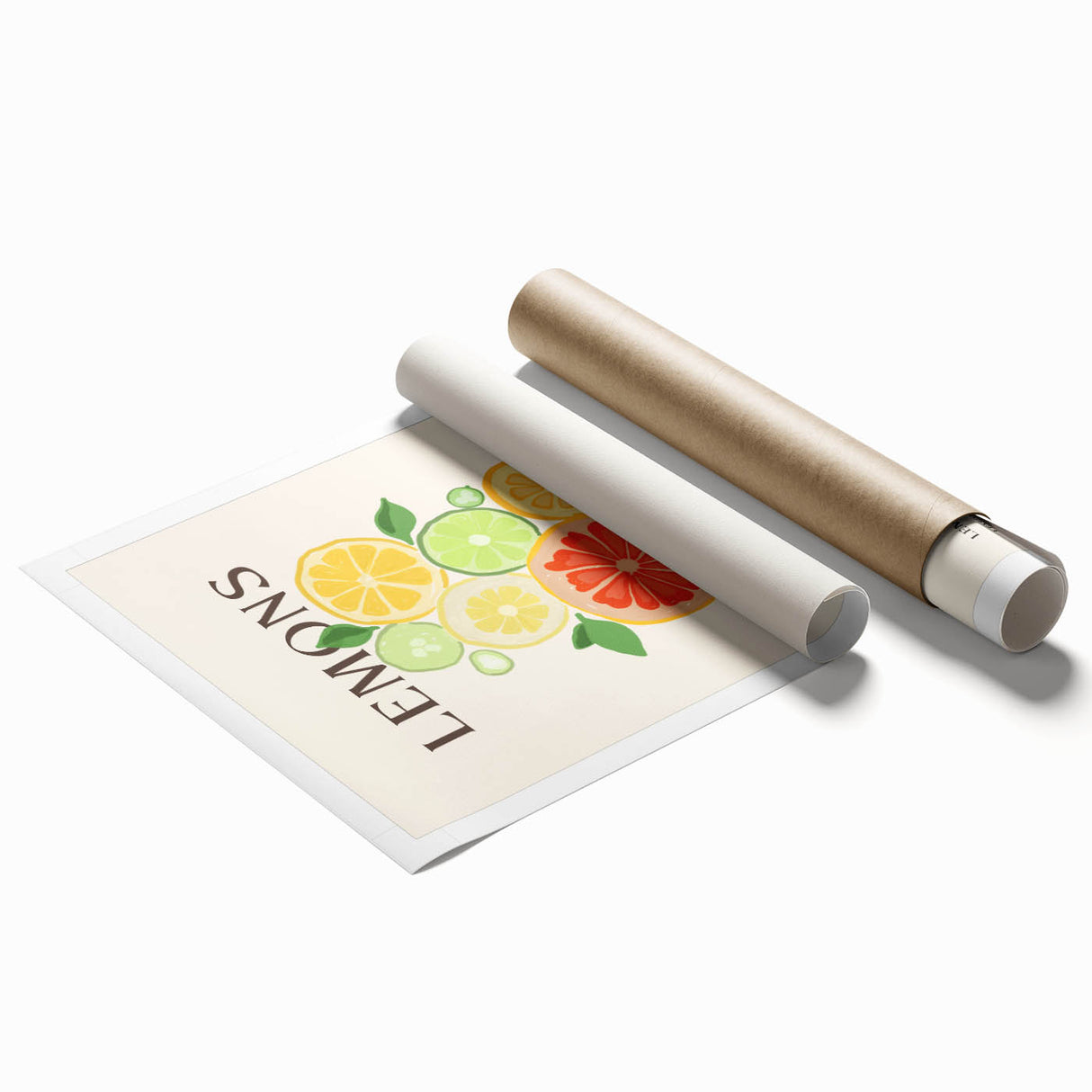 Extra large floral art on rolled print, featuring muted earth tones.