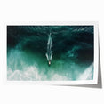 Vibrant landscape print showcasing a serene beach scene with soft waves and golden sand, rolled and packaged in a protective cardboard tube for easy shipping.