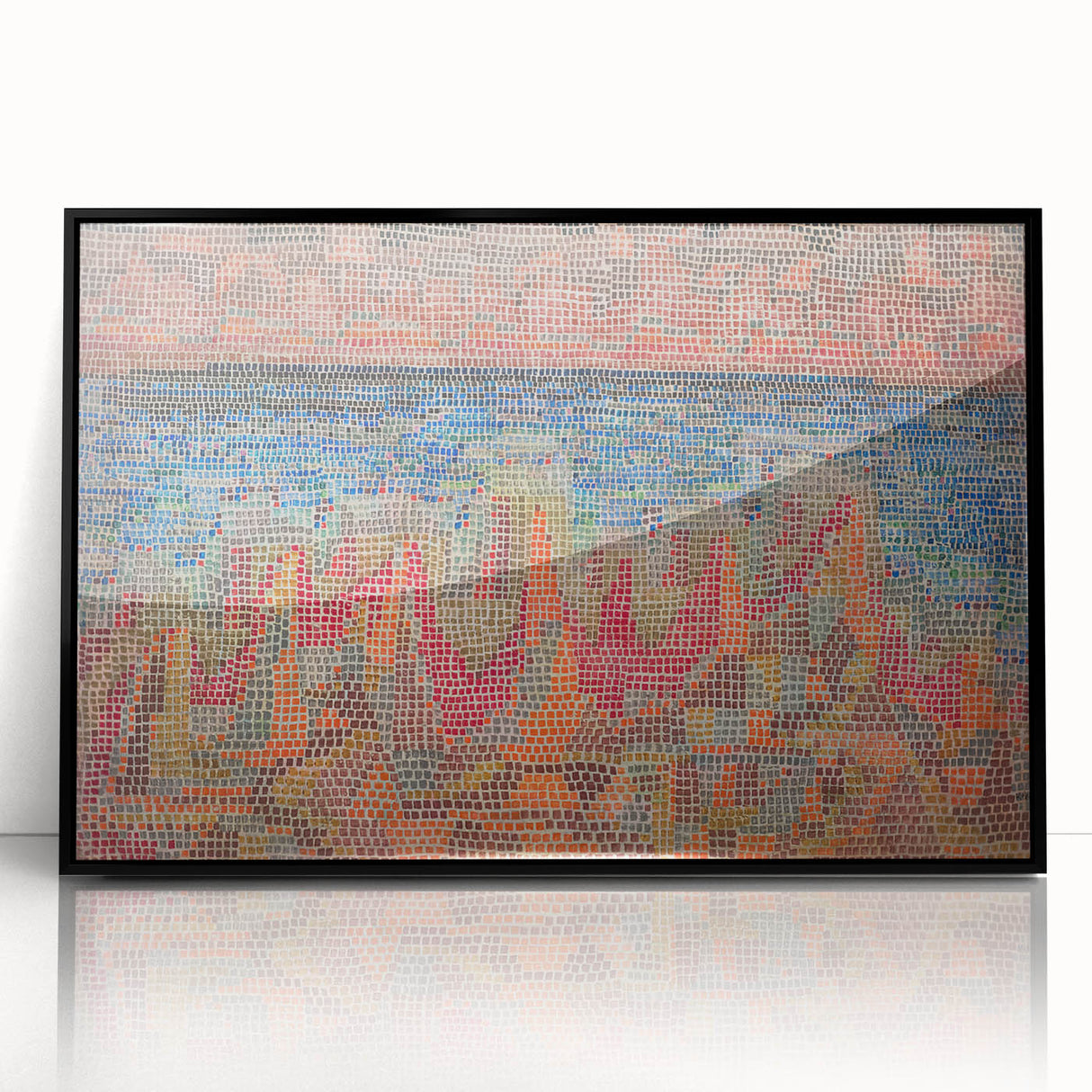 Mosaic Seascape Modern Wall Art - Abstract Coastal Decor Print