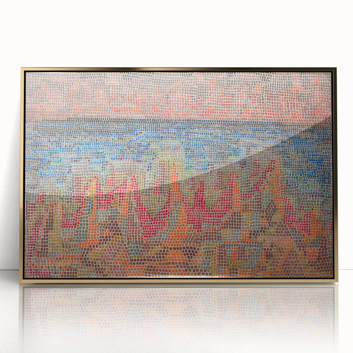 Mosaic Seascape Modern Wall Art - Abstract Coastal Decor Print