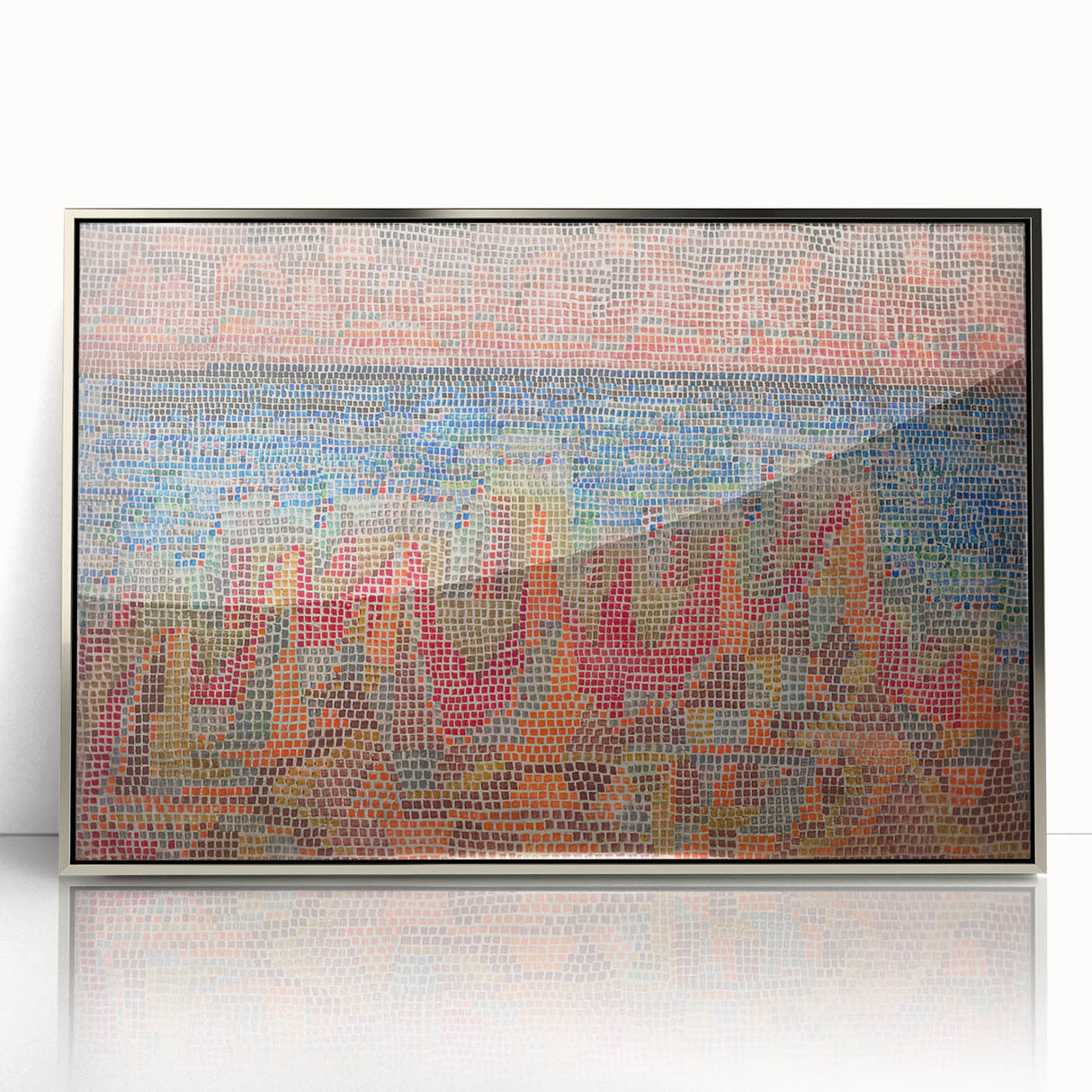 Mosaic Seascape Modern Wall Art - Abstract Coastal Decor Print