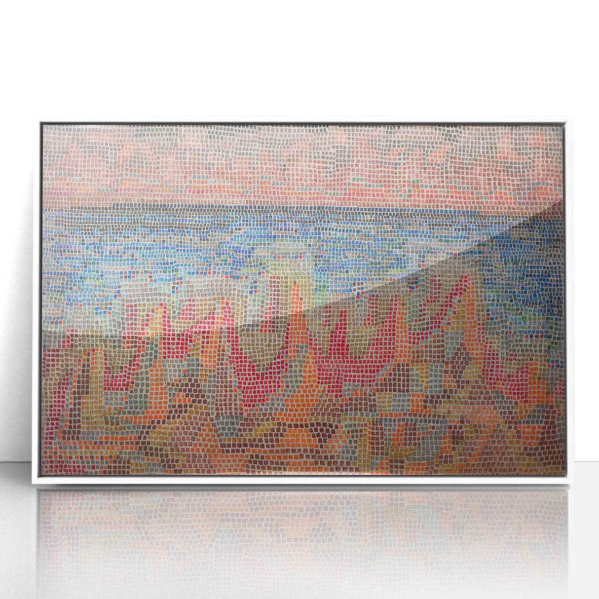 Mosaic Seascape Modern Wall Art - Abstract Coastal Decor Print