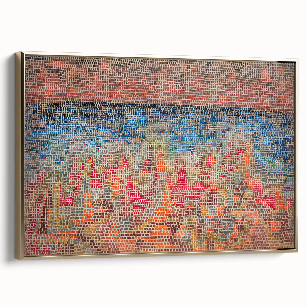 Mosaic Seascape Modern Wall Art - Abstract Coastal Decor Print