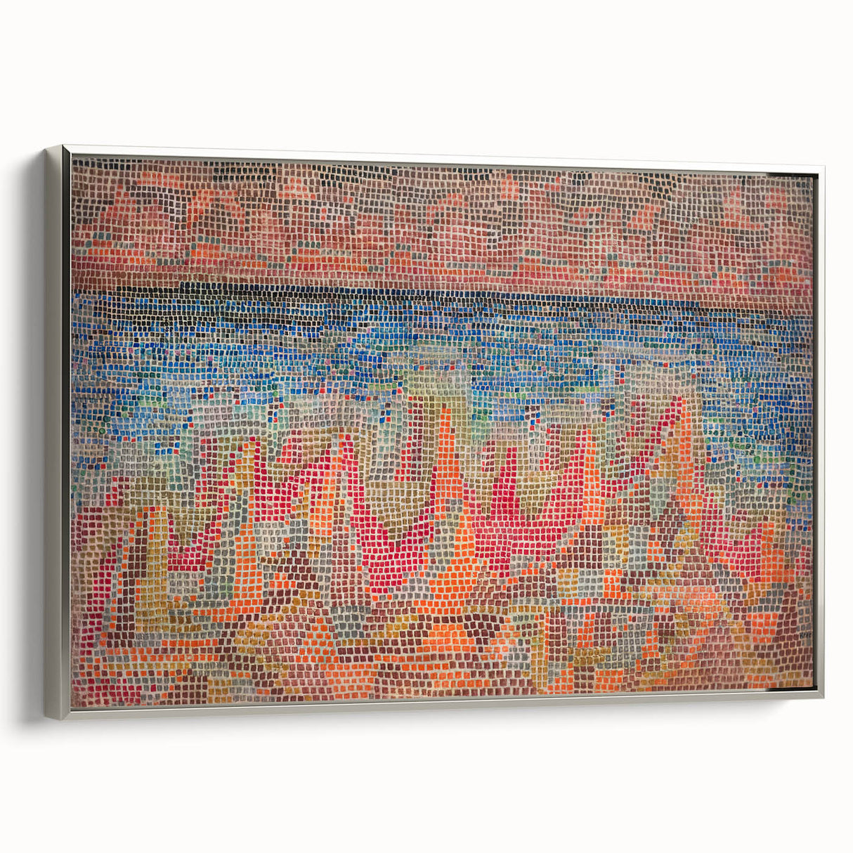 Mosaic Seascape Modern Wall Art - Abstract Coastal Decor Print