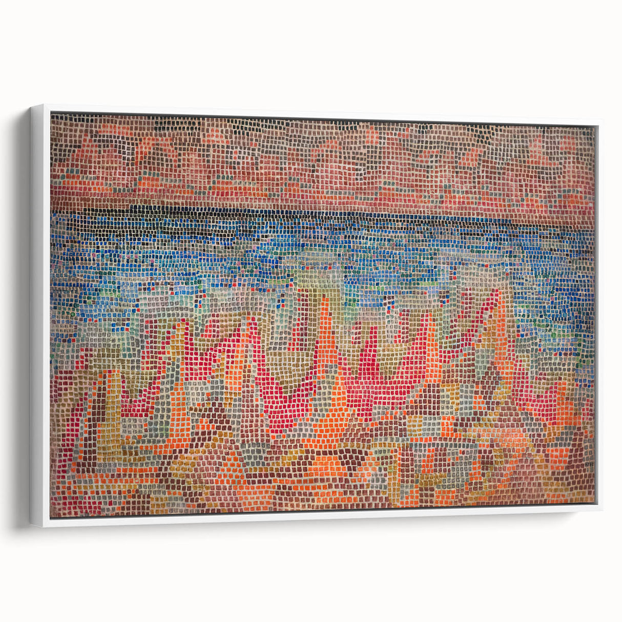 Mosaic Seascape Modern Wall Art - Abstract Coastal Decor Print