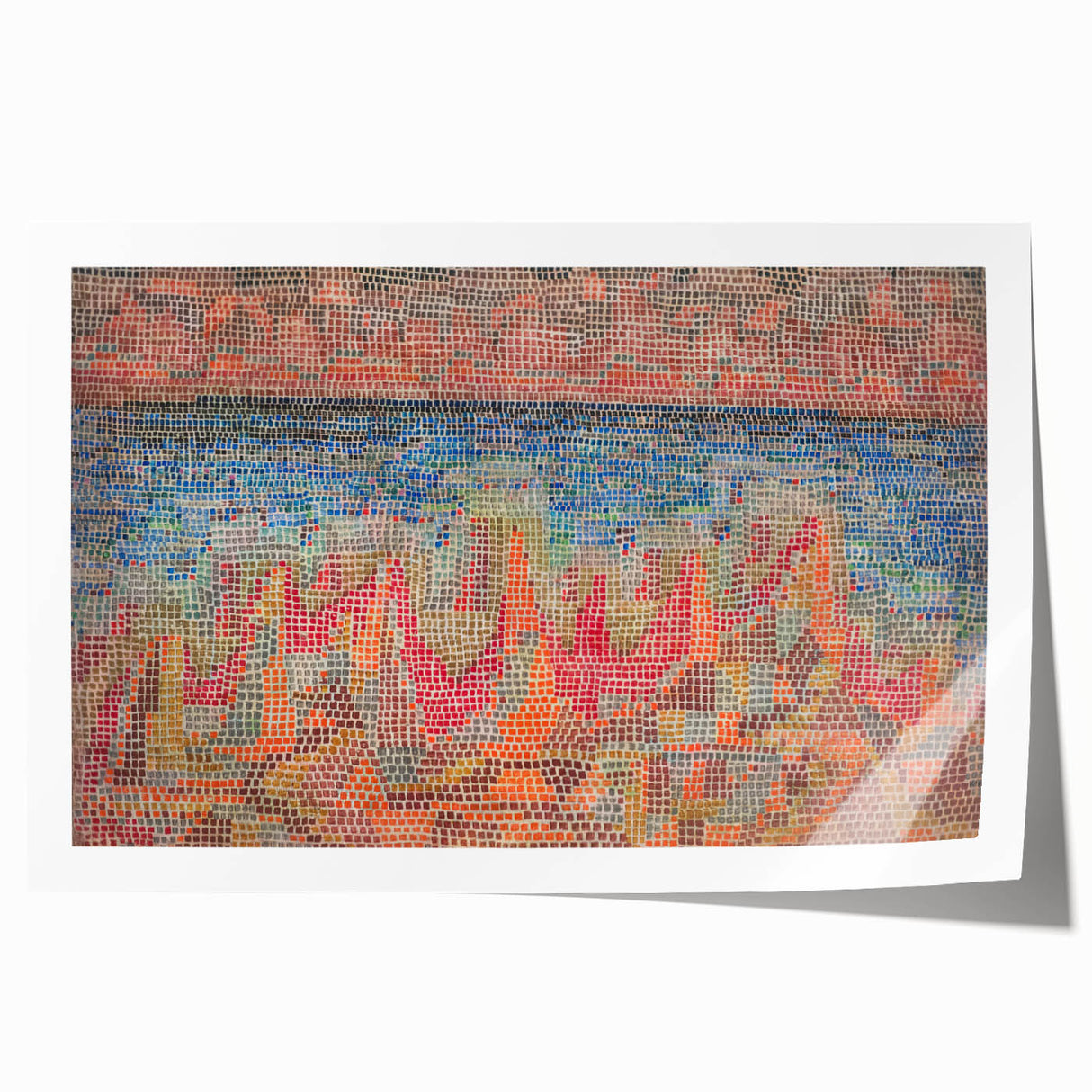 Mosaic Seascape Modern Wall Art - Abstract Coastal Decor Print