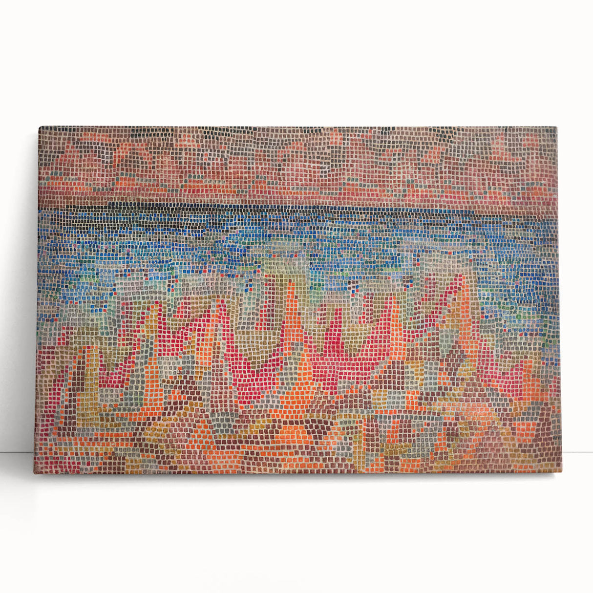 Mosaic Seascape Modern Wall Art - Abstract Coastal Decor Print