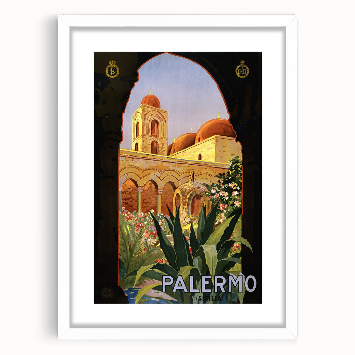 Retro Palermo Travel Poster – Vintage Sicily Art Print