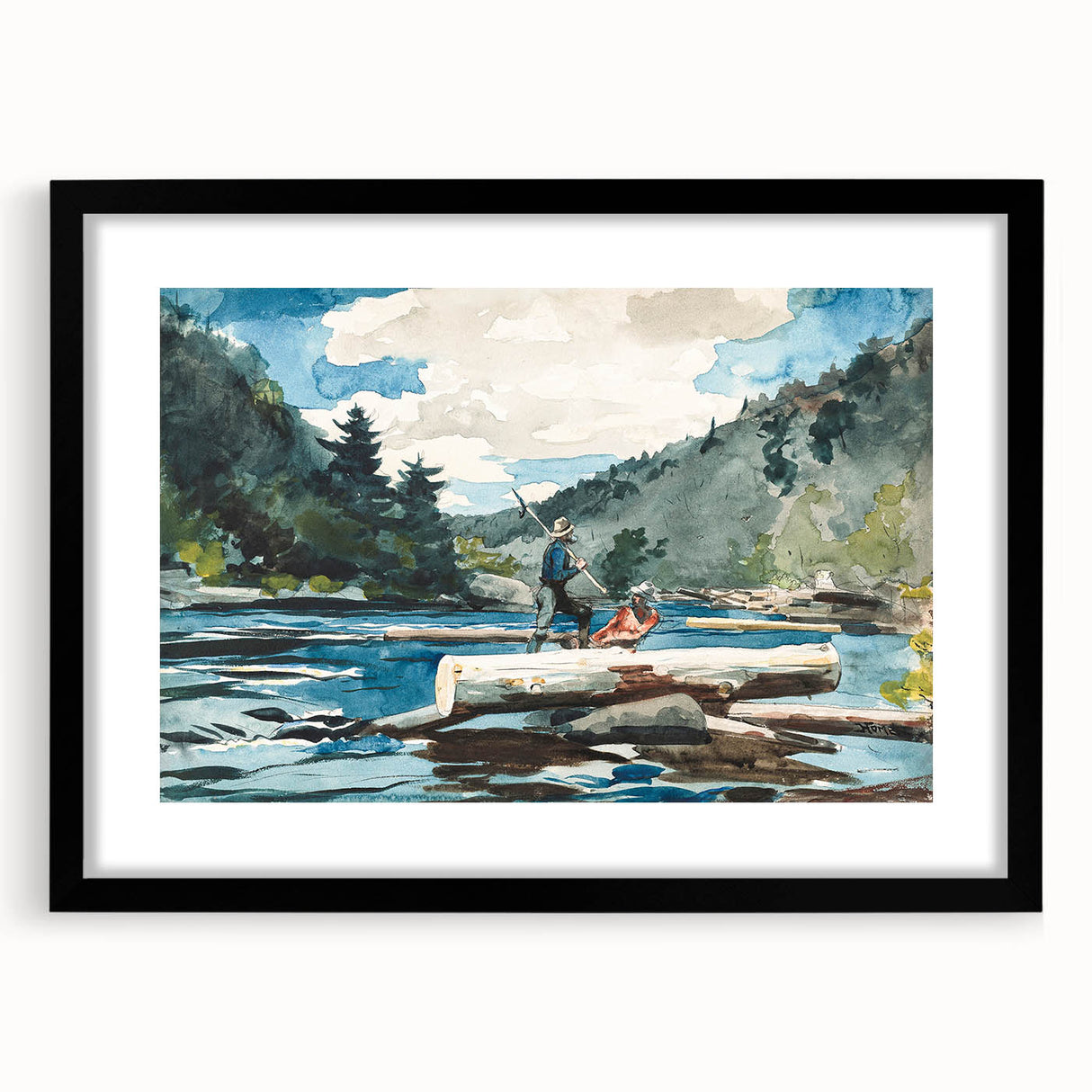 Hudson River Logging Art Print - Winslow Homer Realism Landscape Decor