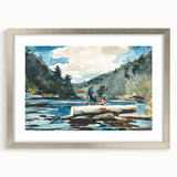 Hudson River Logging Art Print - Winslow Homer Realism Landscape Decor