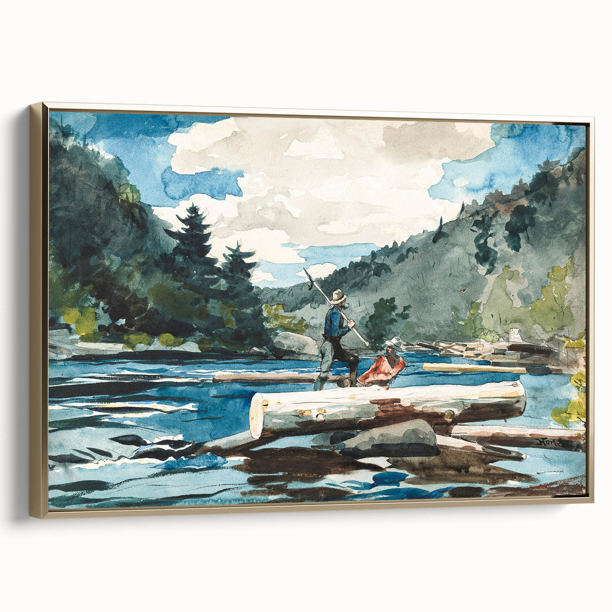 Hudson River Logging Art Print - Winslow Homer Realism Landscape Decor