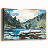 Hudson River Logging Art Print - Winslow Homer Realism Landscape Decor