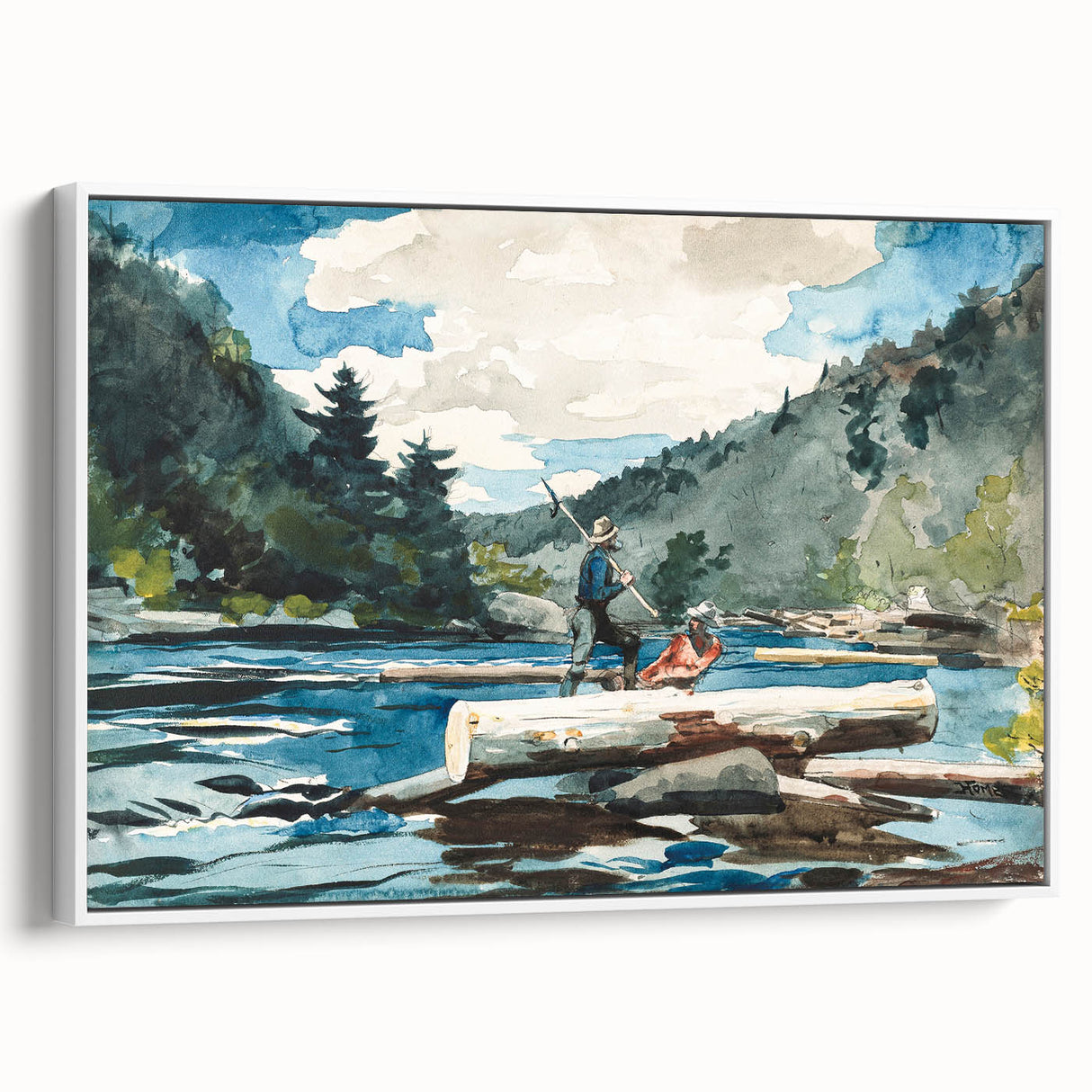 Hudson River Logging Art Print - Winslow Homer Realism Landscape Decor