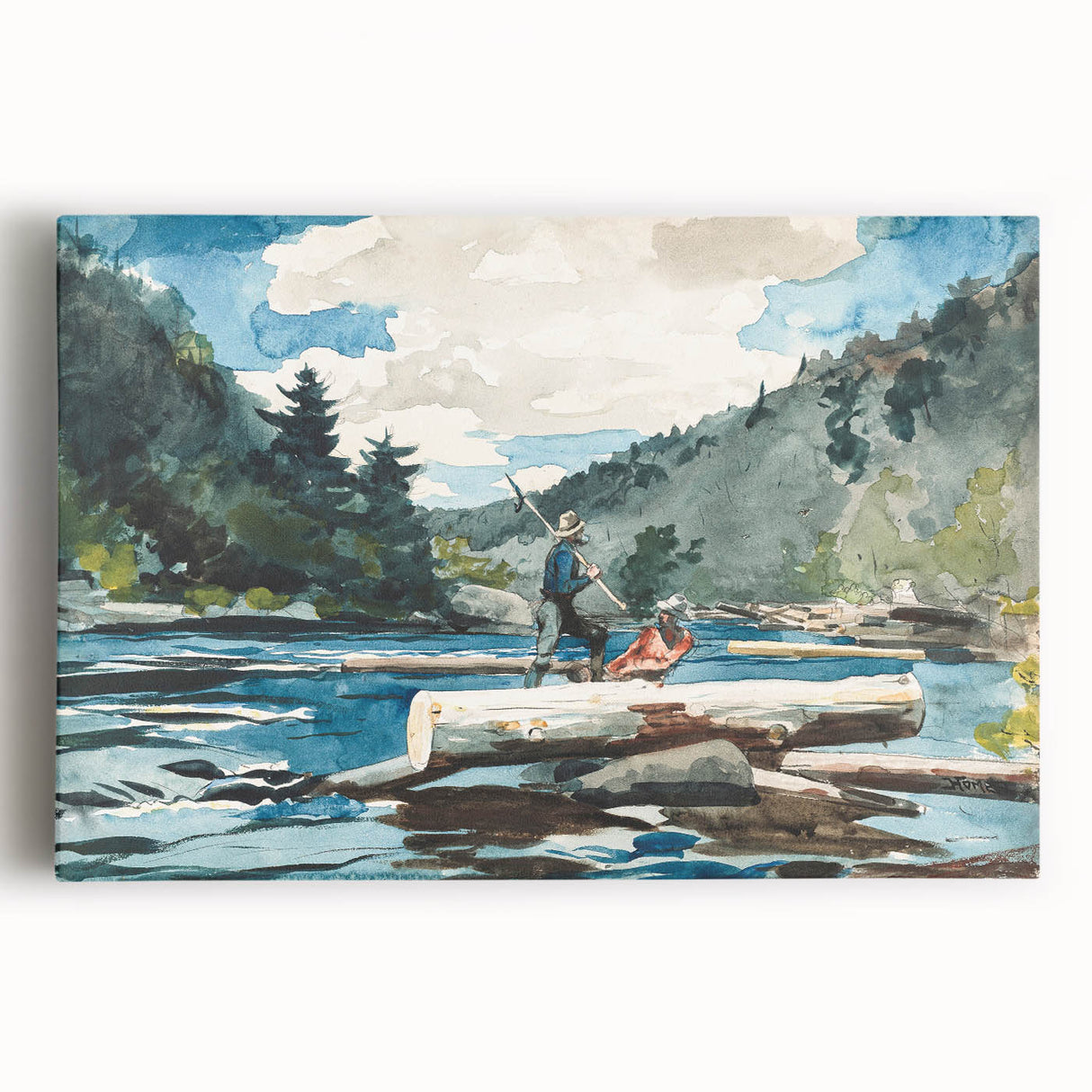 Hudson River Logging Art Print - Winslow Homer Realism Landscape Decor