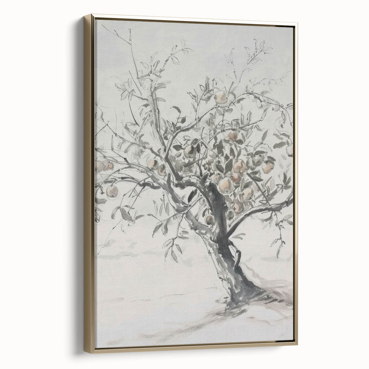 Apple Tree Sketch Living Room Wall Art – Modern Canvas Print