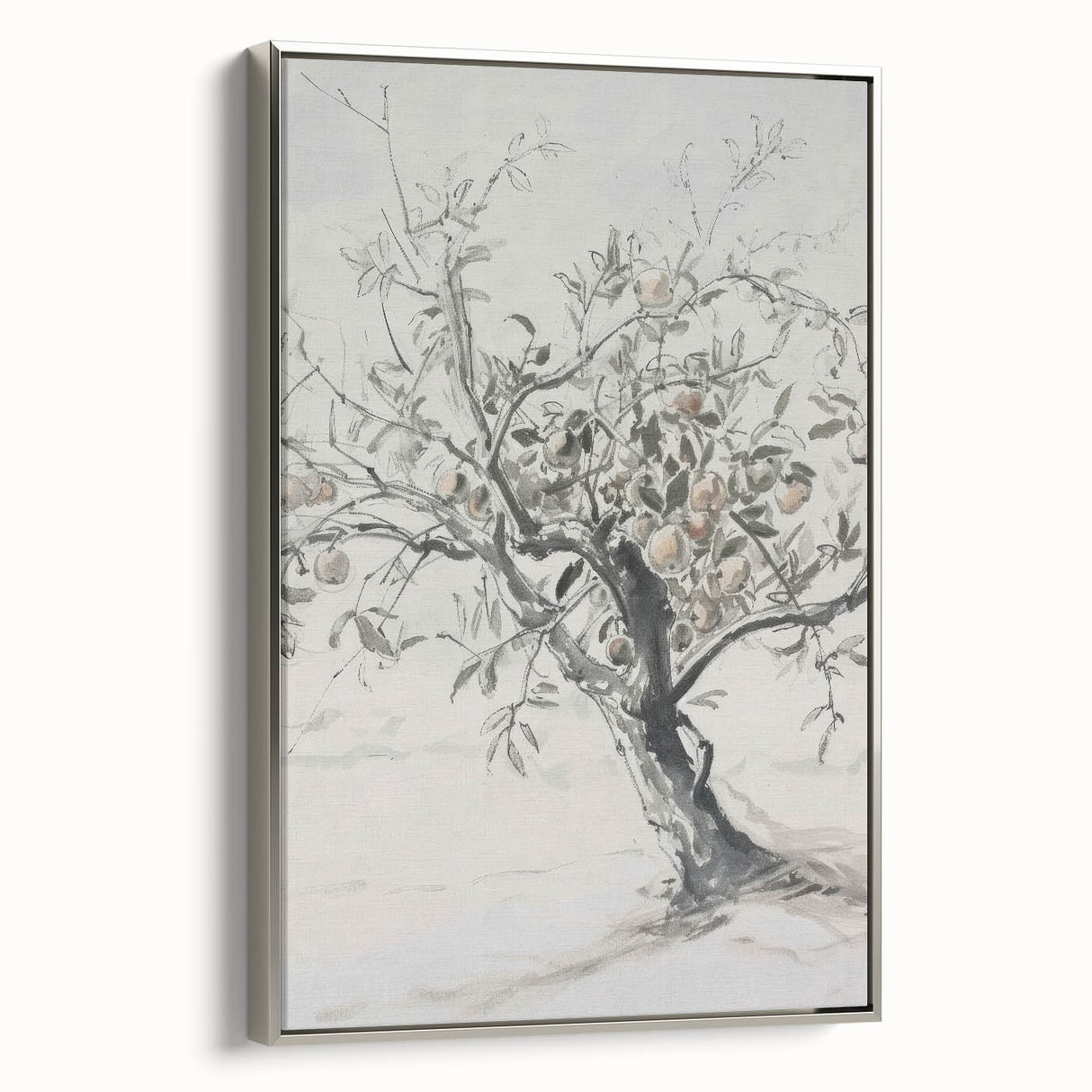 Apple Tree Sketch Living Room Wall Art – Modern Canvas Print