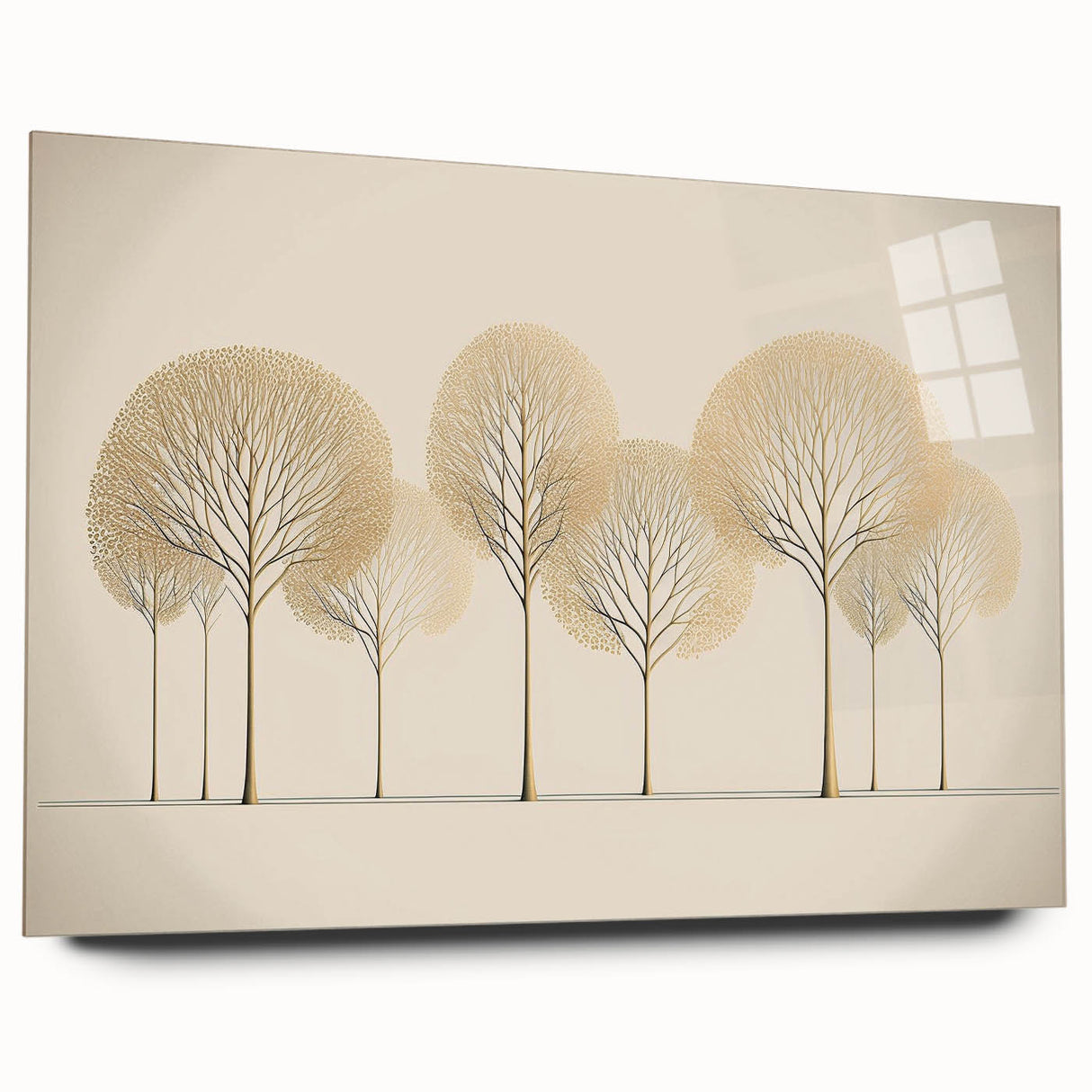 Abstract floral wall art printed on acrylic glass, showcasing vibrant colors and intricate designs, displayed in a side view with a sleek, modern aesthetic.