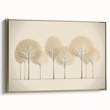 Framed canvas wall art showcasing an abstract floral design with vibrant colors and gold accents, perfect for enhancing modern home decor. Side view highlights the artwork's textured surface and elegant frame.