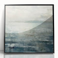 Framed abstract landscape wall art in black acrylic, showcasing a modern design with vibrant colors and intricate patterns, perfect for contemporary home decor.