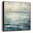 Framed canvas wall art showcasing an abstract landscape design with vibrant colors and intricate patterns, viewed from the side against a neutral background.