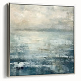 Framed abstract landscape wall art in silver frame, showcasing vibrant colors and fluid shapes, perfect for modern home decor and artistic ambiance.