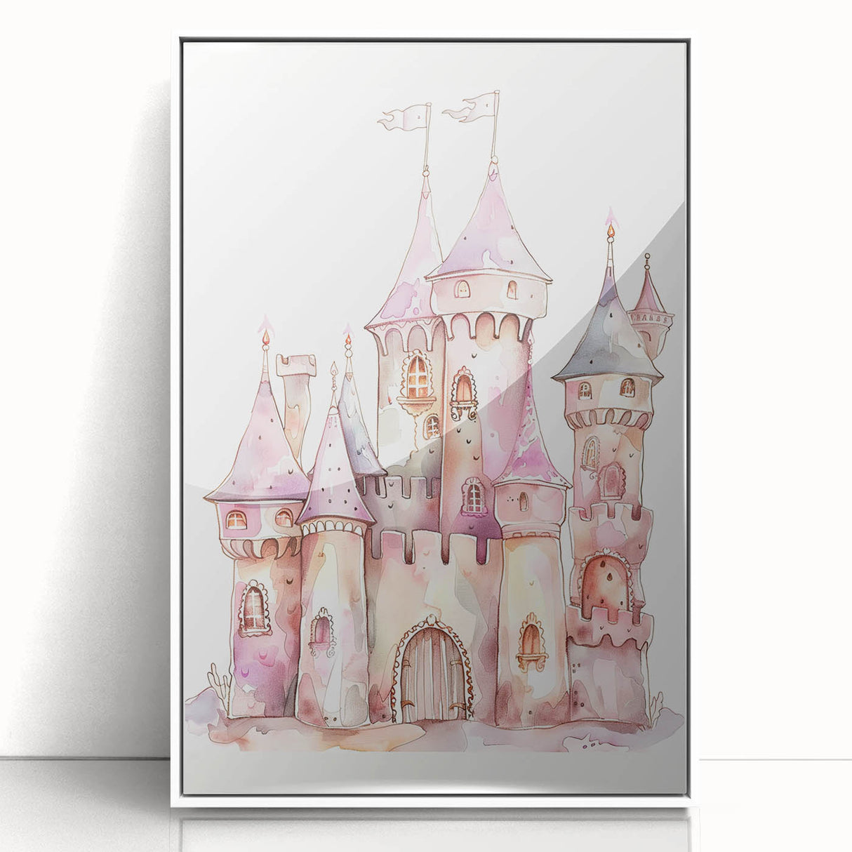 Princess Castle Watercolor Print - Girls Bedroom Art