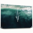 Acrylic landscape artwork depicting serene beaches, viewed from the side with visible mounting pins, featuring vibrant colors and intricate details, perfect for coastal decor lovers.