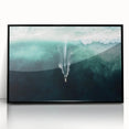 Framed acrylic artwork depicting a serene landscape of tropical beaches, showcasing vibrant blue waters and golden sands, with a sleek black frame for modern decor.