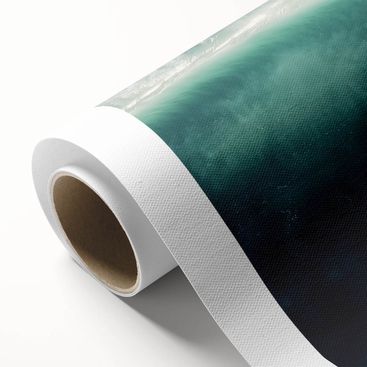 Stunning rolled canvas artwork depicting a serene beach landscape with vibrant colors, perfect for enhancing home decor, shipped securely in a protective tube.